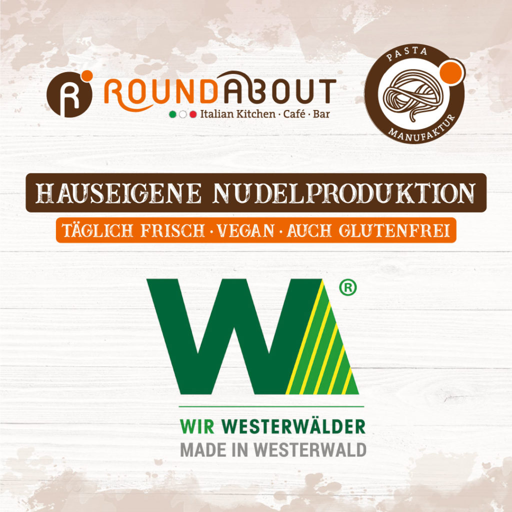 Unsere Pasta ist made in Westerwald
Wir freuen uns, dass auch wir ab sofort das Heimatsiegel „Made in Westerwald“ nutzen dürfen!

„Produkte und Dienstleistungen mit dem Siegel „Made in Westerwald
